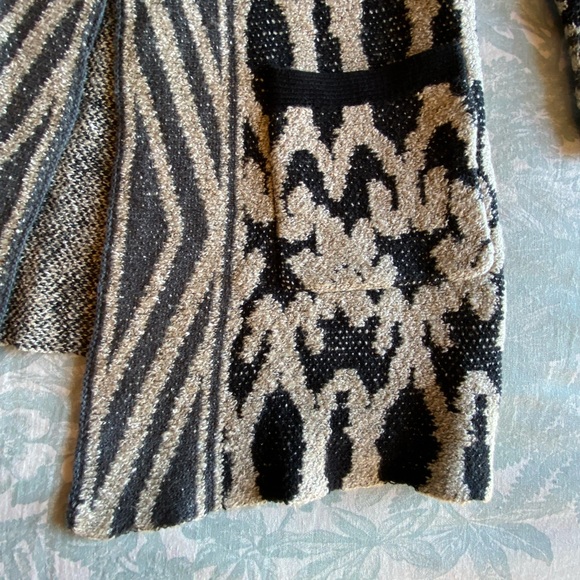 Lucky Brand Knit Open Front Cardigan, Tan/Grey/Black - Picture 6 of 14